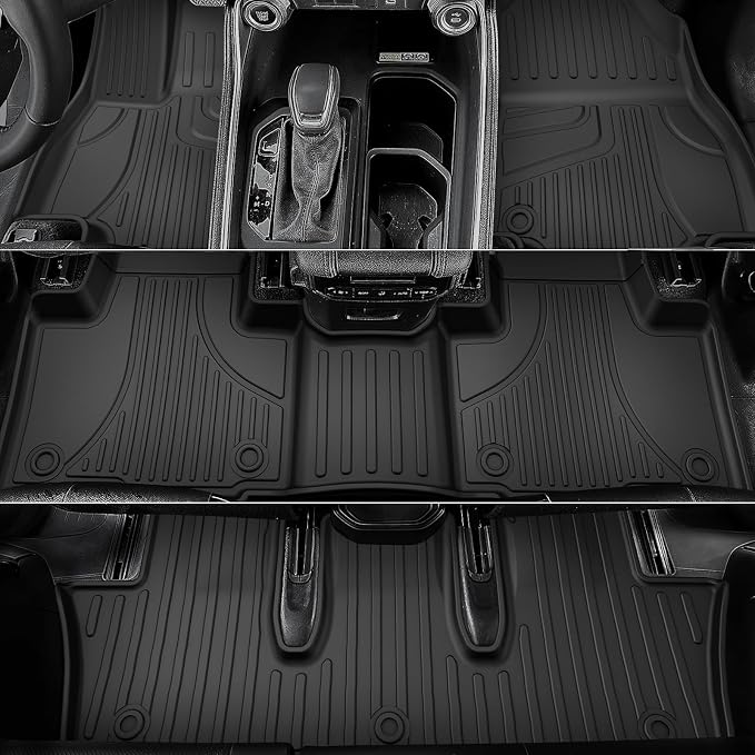 AOMSAZTO Floor Mats and Cargo Mat Compatible with 2024-2025 Toyota Grand Highlander (7 Seats Only): All Weather TPE Protection Full Set Grand Highlander Floor Liners (Not Fit Highlander)
