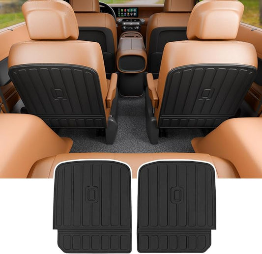 Rongtaod Kick Mats Compatible with 2026 Hyundai Palisade 7 Seater Cargo Mat Trunk Mat Back Seat Cover Protector 2nd Row Captain Chairs TPE All Weather Palisade Accessories (2nd Row Backrest Mats)