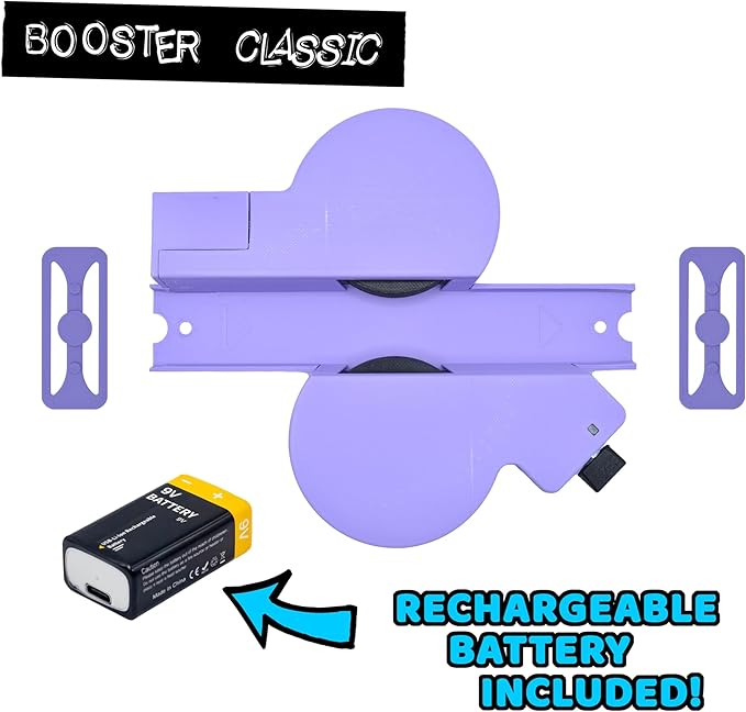 Mike's Makeshop Booster Classic – Quiet, Rechargeable Track Booster Compatible with Hot Wheels (Purple)