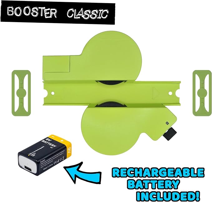 Mike's Makeshop Booster Classic – Quiet, Rechargeable Track Booster Compatible with Hot Wheels (Green)