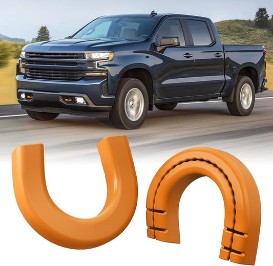 Extended Tow Hook Covers for Silverado 1500 2007-2026/GMC Sierra 1500 2007-2019, Tow Hooks Covers Compatible with Chevrolet Silverado 1500 Accessories Orange (Not fit Verticle Tow Hooks)