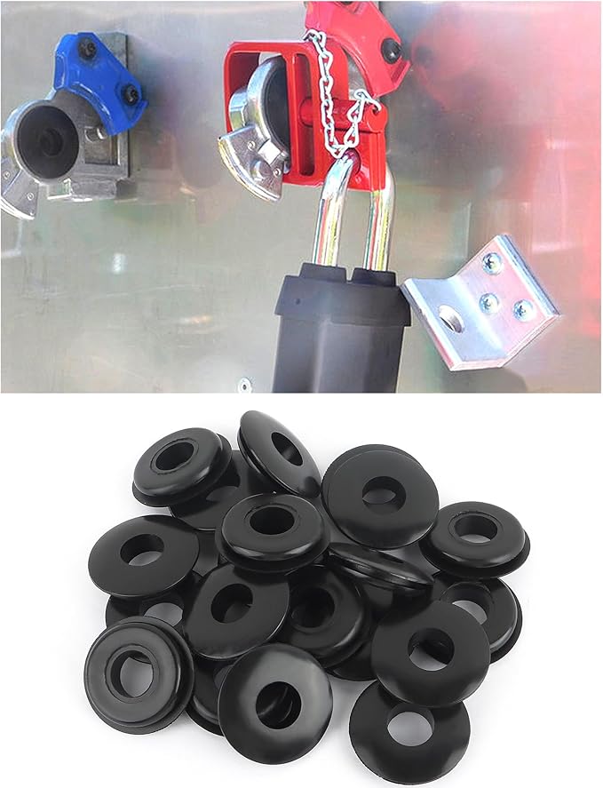 20PCS Glad Hand Seals for Glad Hand Air Hose,Rubber Gladhand Seals of Semi Truck Accessories,Air Lines for Semi Truck Car Accessories Compatible with Tramec Tectran Haldex (20PCS Black)
