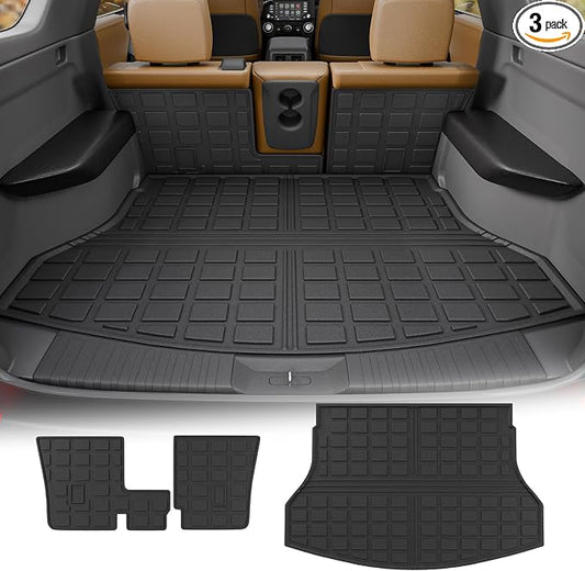 Rongtaod Cargo Mat Compatible with 2014-2020 Nissan Rogue Trunk Mat Cargo Liner All Weather Back Seat Cover Protector 2019 Rogue Accessories (Backrest Mats+Trunk Mat)