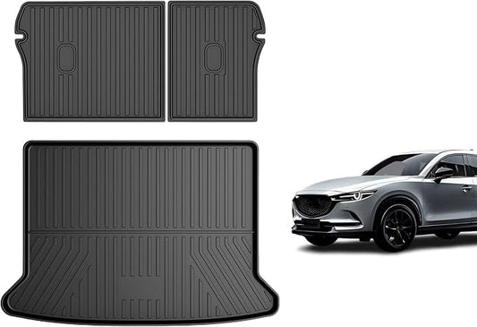 Truck Mat & Rear Backrest Mat fit for Mazda CX-30 2020-2026 Cargo Liners All Weather Anti-Slip Split Dog Liner CX30 Accessories (Cargo Liner +Backrest Mats)