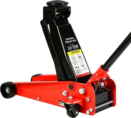 Floor Jack 3 Ton(6,000 lbs) Low Profile Capacity Fast Lift Service Jack Steel Heavy Duty Hydraulic Car Jack with Quick Lift Pump for Sport Utility Vehicle, Lifting Range 5.1"-20",Blue