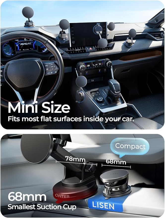 LISEN for 15W Magsafe Car Mount Charger, Magnetic Phone Holders for Your Car, Magnetic Wireless Car Charger, Suction Phone Mount for Car Accessories for Truck Jeep for iPhone 17 Pro Max 16 15 14 13 12
