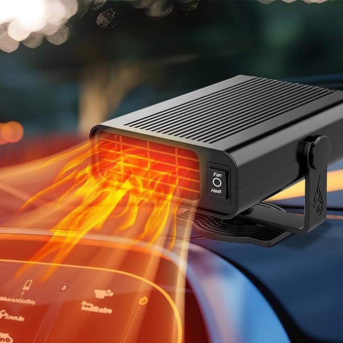 Car Heater,12V 200W Portable Heater for Car,360° Rotatable Defroster for Car Windshield,2-in-1 Heating and Cooling Fan Plug in Cigarette Lighter Car Heaters for Vehicle,SUV,RV