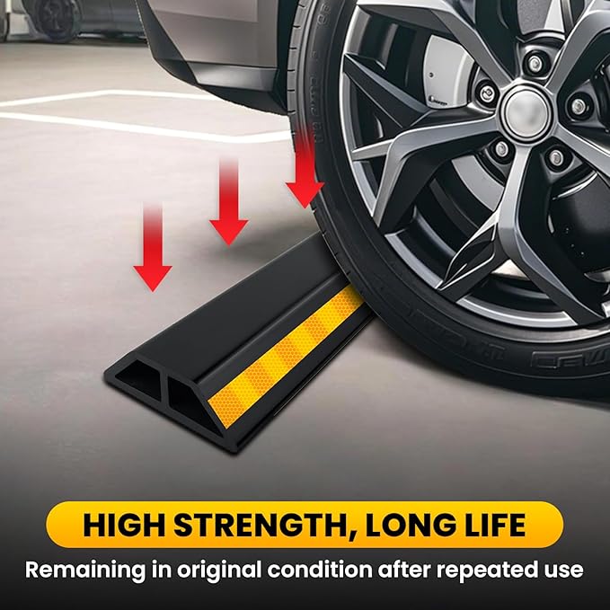 HOXWELL 2 Pcs 18'' Heavy Duty Parking Aid for Garage, with Yellow Safety Stripes, Parking Gadgets Protects Car and Garage Walls, Parking Stopper Easy to Install 2 Packs