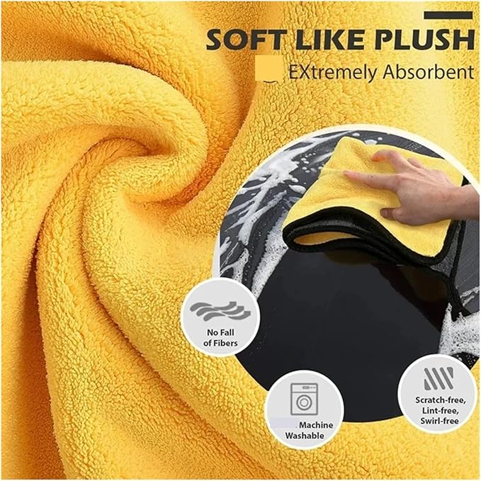 1/2/6PCS Microfiber Car Towel Set - Super Absorbent & Scratch-Free Detailing & Drying Cloths fit for Car Wash, Polishing, Glass and Interior Cleaning(2pc)