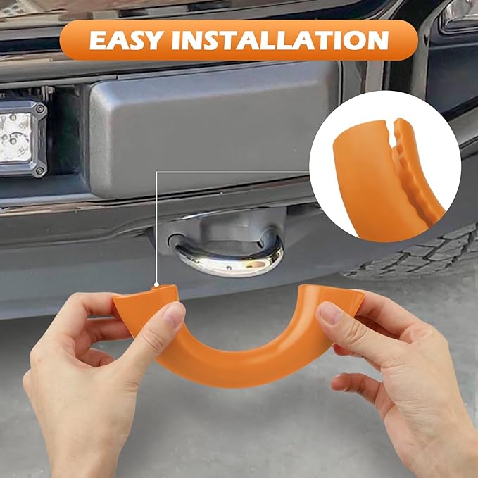 Tow Hooks Covers for Ford F150 2004-2026 Bronco Base/Big Bend/Outer Banks 2021-2026 Compatible with Toyota Tundra Accessories 2017-2021 (Dark Orange)