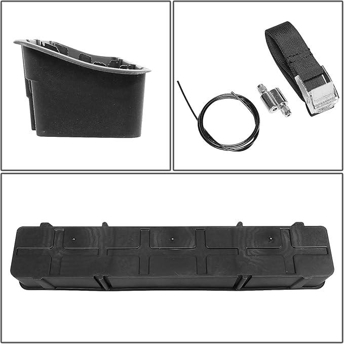 DNA MOTORING Under seat Storage Box Compatible with 15-24 Ford F150 17-24 F250 SD F350 SD Crew Cab Pickup, Back Seat Storage, SBOX-003