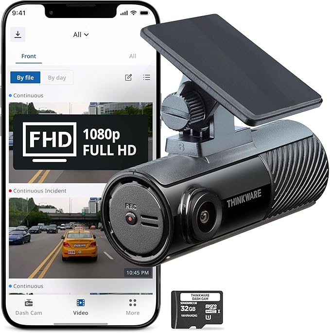 Thinkware F70 PRO Dash Cam 1080P FHD, Wi-Fi Car Camera, 140° Wide Angle, Super Night Vision, Smart Parking Mode, G-Sensor, Includes 32GB SD Card