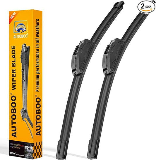 AUTOBOO 16" and 16" Windshield Wipers Blades (Pack Of 2),OEM Quality Premium All-Seasons Wiper blades,Stable and Quiet wiper blades