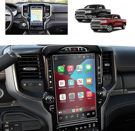 Ram Screen Protector 12 Inch Matte for 2019-2026 Dodge Ram 1500 2500 3500 Uconnect 12 In Touchscreen Ram Pickup Truck Accessories 9H Anti-Fingerprint & Glare Tempered Glass Film