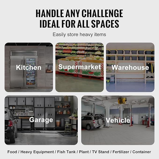 VEVOR Aluminum Dunnage Rack, 48” x 20” Commercial Food Floor Rack, 8” Off the Floor, 1800 lbs Capacity All-Welded Aluminum Storage Rack, for Storage in Restaurants, Kitchens, Garages and Vehicles