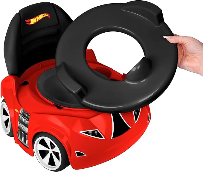 Hot Wheels™ Race Car Potty Training Toilet, Includes Detachable Toddler Toilet Seat and Kids Potty, Ages 12 Months and Up, Red