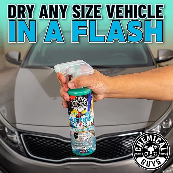 Chemical Guys CWS_101_64A Car Wash, Dry & Shine Bundle - Maxi-Suds II Foaming Car Wash Soap, 64 oz (Half Gallon), Cherry Scent + After Wash Gloss Boosting Drying Aid (16 oz) (2 Items)
