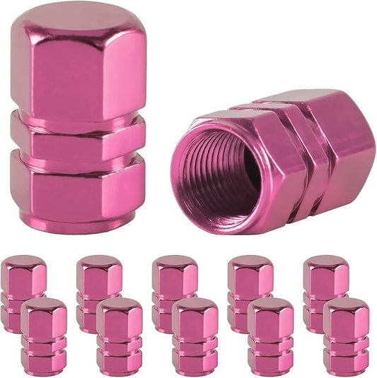 JUSTTOP Car Tire Valve Stem Caps, 12pcs Air Caps Cover, Universal for Cars, SUVs, Bike, Trucks and Motorcycles-Pink
