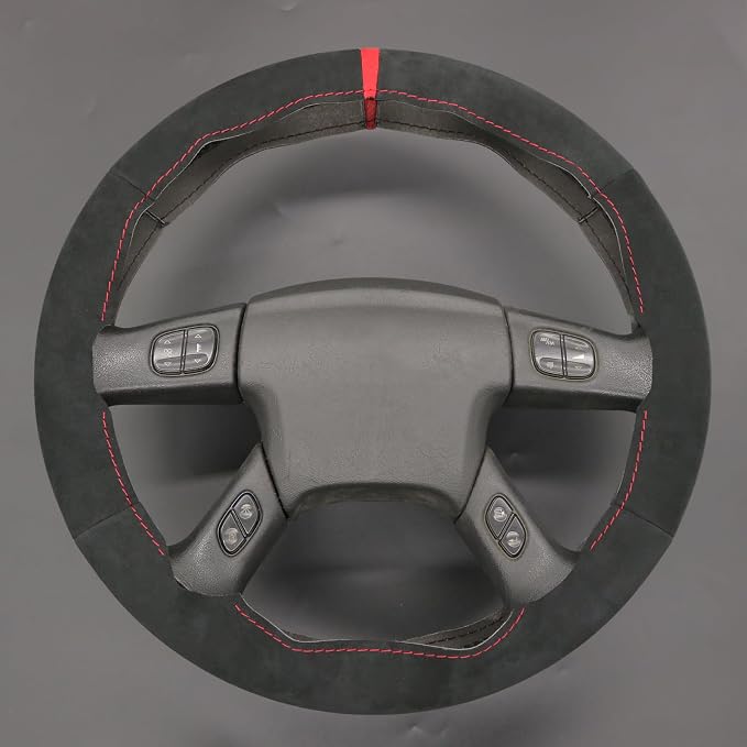 MEWANT Hand Stitched Steering Wheel Cover for Chevy Silverado 1500 2003-2006 Trailblazer 9040 Athsuede Steering Wrap