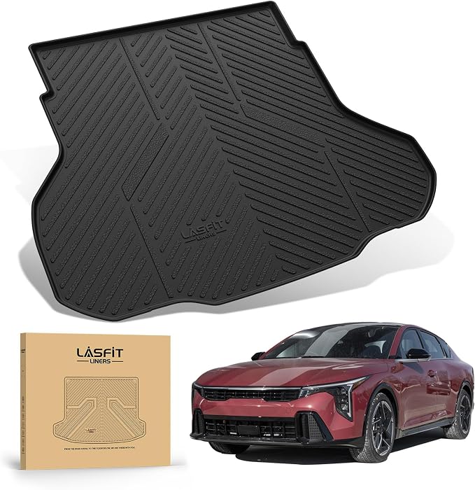 LASFIT Cargo Mat for Kia K4 2025 2026, All Weather TPE Custom Fit Car Trunk Mats Cargo Liners Accessories for Kia K4 2025-2026, Black