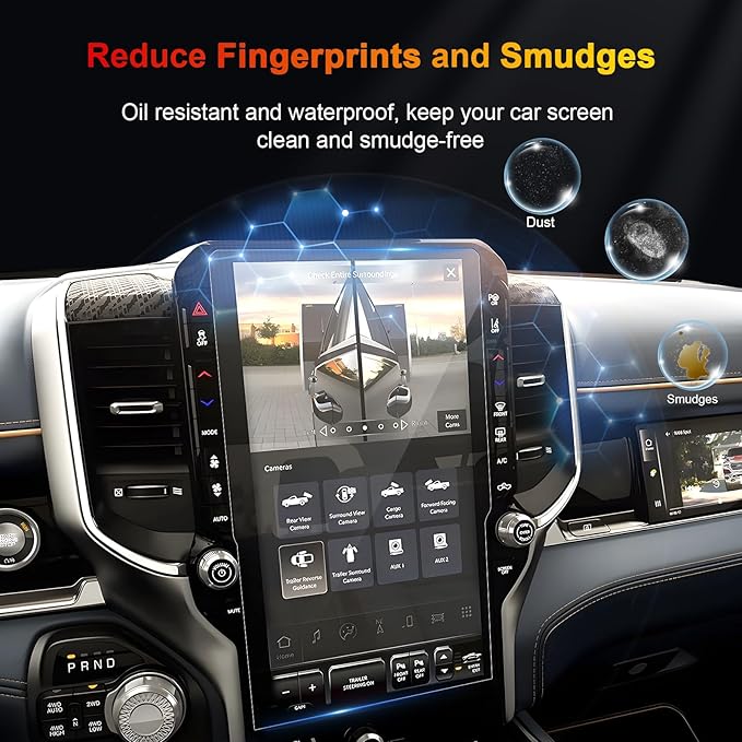 for 2025 Ram 1500 Screen Protector 14.4 for 2025 2026 Dodge Ram 1500 2500 3500 Tungsten/Laramie/Rebel/RHO/Limited 2026 Ram 1500 Accessories Tempered Glass Protective Film