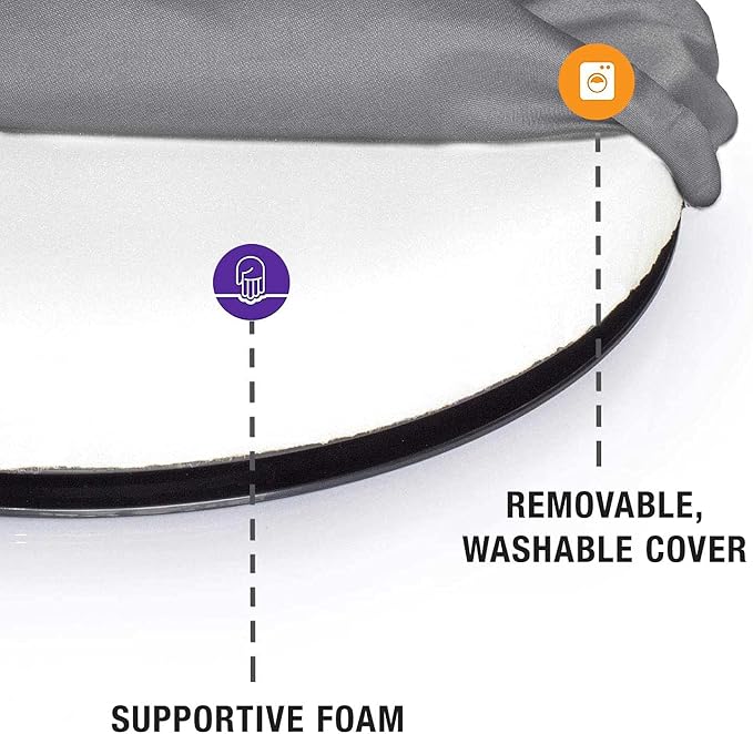 HealthSmart 360 Degree Swivel Seat Cushion, Chair Assist for Elderly, Swivel Seat Cushion, Twisting Disc, Gray, 15 Inches in Diameter (Pack of 1)