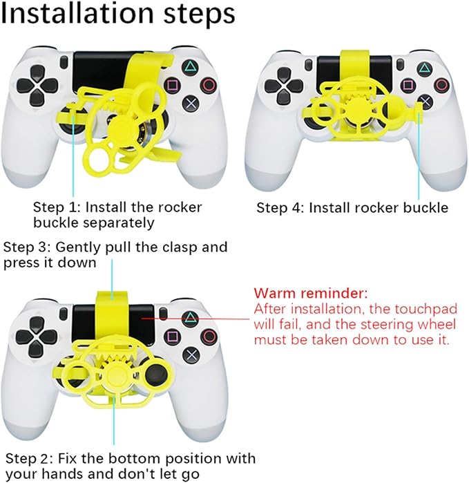 LICHIFIT Game Controller Mini Steering Wheel Replacement for Sony PS4 Racing Game Accessories
