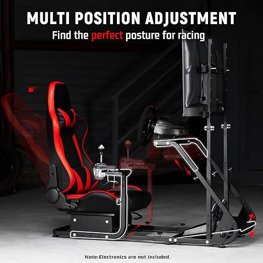 Dardoo G923 Racing Simulator Cockpit with Monitor Mount Fit for Logitech G25 G27 G29 G920, for Thrustmaster T150 T300,Simulator Cockpit with red Seat,Without Wheel,Pedal,Shift and Monitor
