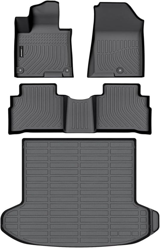 Auxko All Weather Floor Mats Cargo Liner Fit for Kia Sportage Gasoline 2023 2024 2025 TPE Rubber Liners Accessories All Season Odorless Anti-Slip Floor Mats Cargo Liner
