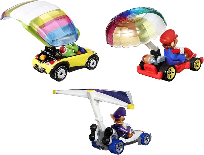 Hot Wheels Super Mario Character Car 3-Packs with 3 Character Cars in 1 Set, Gift for Kids & Collectors Ages 3 Years Old & Up