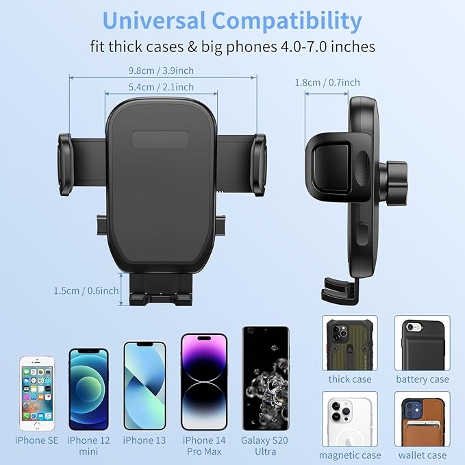 Cup Phone Holders for Your car, Universal Adjustable Base and Long Neck Car Phone Mount Cradle, Cell Phone Holder Car Accessories/Trucks/Golf Cart/Treadmill for iPhone Samsung Google All 4-7 inches