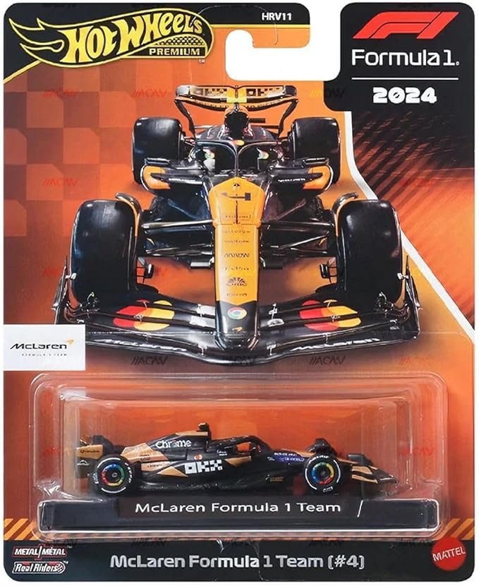 Hot Wheels Formula 1 2024 Die-Cast Racing Cars Set of 6, McLaren, Mercedes-AMG Petronas, Red Bull Racing, Visa Cash App RB Teams HRV11-956H