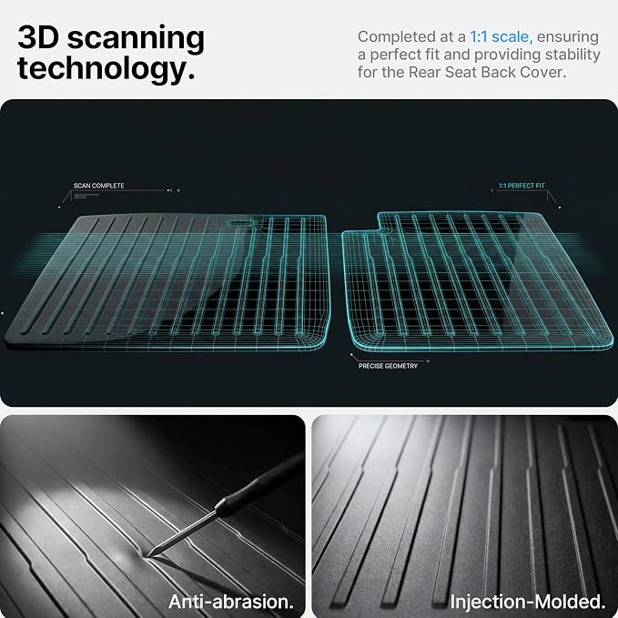 Rear Seat Back Cover Tesla Model 3 Highland 2024/2025/2026, All Weather TPE Seatback Cargo Liner Pad Back Protector Interior Premium Accessories