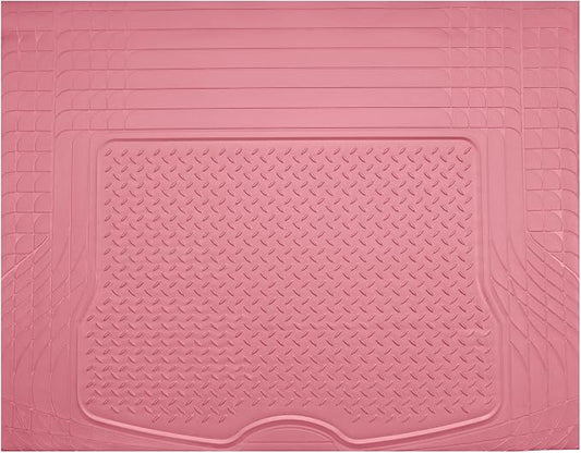 PIC AUTO Heavy Duty Cargo Liner, Trimmable All-Weather Rubber Trunk Mat for Cars, SUVs, Vans & Trucks, Anti-Slip Backing, Durable Protection, Large, Pink