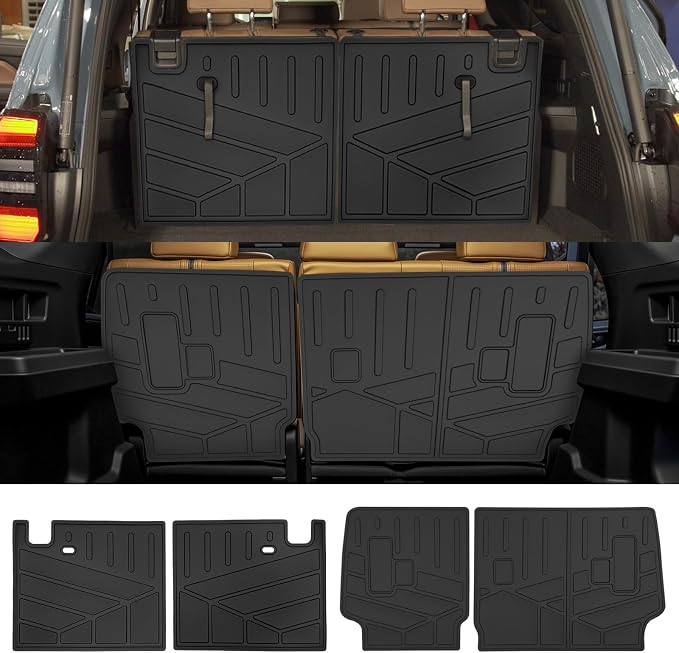 2nd&3rd Row Seat Back Mat for 2025 2026 Toyota 4Runner 7 Seats Gas, Kick Mats Rear Backrest Cover All Weather TPE Protector Cargo Liner Accessories(Not for Hybrid EV/i-Force MAX)