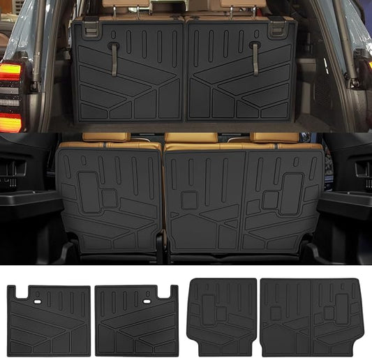 2nd&3rd Row Seat Back Mat for 2025 2026 Toyota 4Runner 7 Seats Gas, Kick Mats Rear Backrest Cover All Weather TPE Protector Cargo Liner Accessories(Not for Hybrid EV/i-Force MAX)