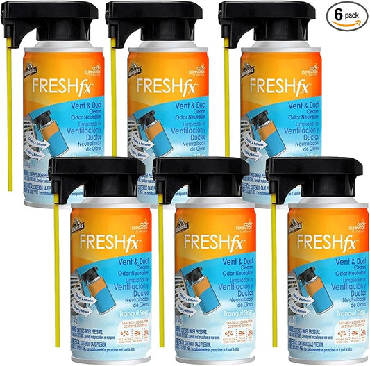 Armor All Fresh FX Vent and Duct Cleaner Odor Neutralizer, Stocking Stuffers, Tranquil Skies Scent, 5 OZ., 6 Packs