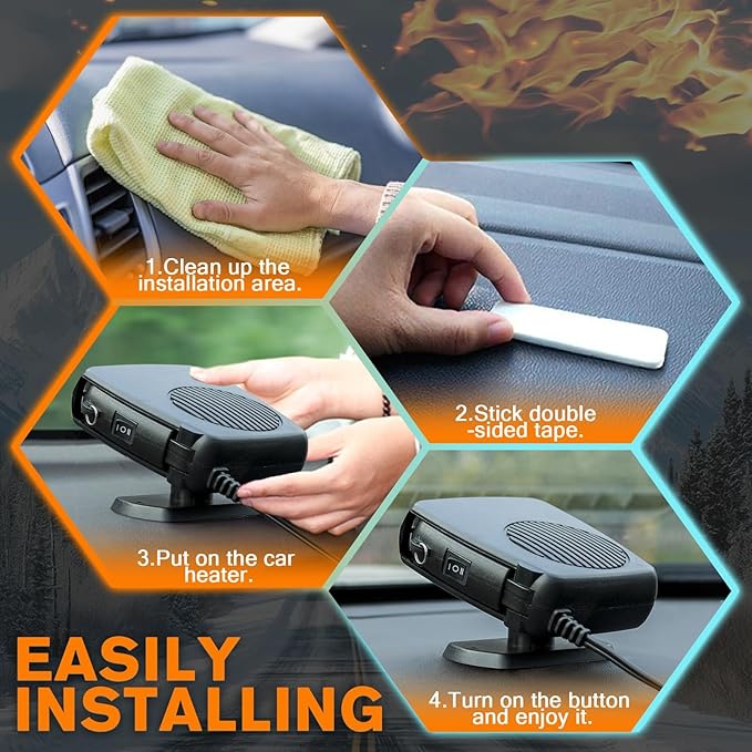 Car Heater - 2026 New upgraded Portable Heater for Car 12V,Fast Heating Auto Defroster and Demister for Windshield,2 in 1 Heating and Cooling Fan for Car/Truck/SUV