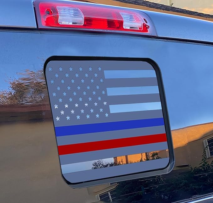 Xinghe for Ford F150 F250 F350 2015-2025 2026, Rear Middle Window American Flag Decals, Matte Black USA Flag Decal for Truck Back Window, for Ford Raptor 2015-2025 Accessories