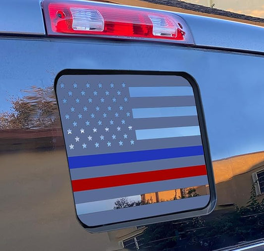 Xinghe for Ford F150 F250 F350 2015-2025 2026, Rear Middle Window American Flag Decals, Matte Black USA Flag Decal for Truck Back Window, for Ford Raptor 2015-2025 Accessories