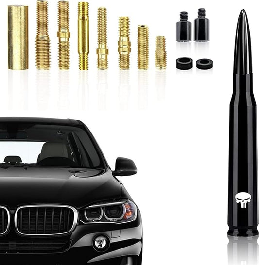 Ajxn 1 PC Car Truck Bullet Antenna, Auto Antenna Mast, Suitable for GM Chevy Silverado 1500 2500 3500 HD Avalanche GMC Sierra 1500 2500 3500 Denali Heavy Duty Pickup Trucks Accessories (Black #1)