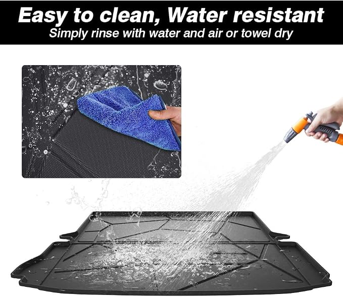 KUST Trunk Cargo Mat for 2011-2019 Ford Explorer, Rear Cargo Trunk Liner for Explorer Accessories All Weather Protection TPE Rubber Raised Edge
