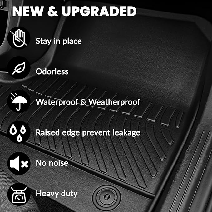 Auxko All Weather Floor Mats Cargo Mat with Backrest Mat for Kia Sportage 2026-2023 Gasoline All Season TPE Accessories Odorless Anti-Slip Floor Liners Trunk Tray with Back Seat Protector