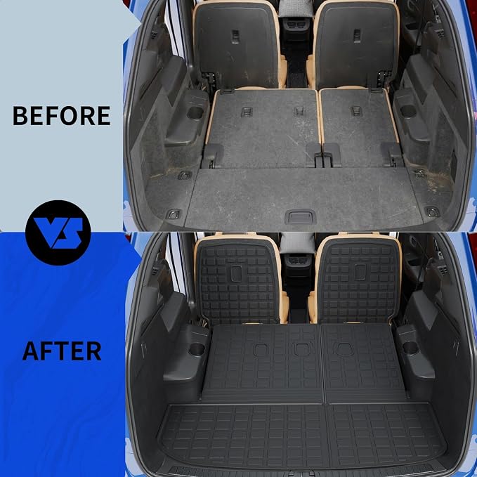 Rongtaod Cargo Mat Compatible with 2020-2025 Hyundai Palisade 7 Seats Trunk Mat Cargo Liner Kick Mat Trunk Liner 2024 Palisade Accessories (2nd&3rd Row Backrest Mats+Trunk Mat)