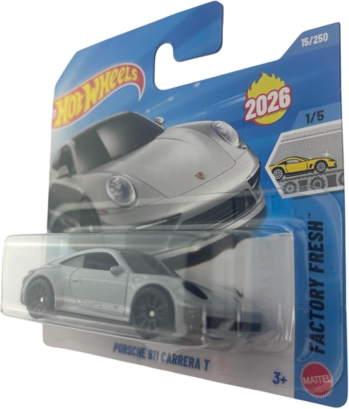 Hot Wheels Porsche 911 Carrera T [Gray] Factory Fresh 1/5, 15/250 New for 2026! 1:64 Scale Diecast Toy Vehicle
