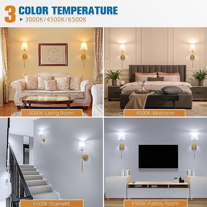 NIORSUN Battery Operated Wall Sconce Set of 2,Gold Rechargeable Wall Lights with 10400mAh Dimmable Bulbs and Remote,10 Colors Wireless Wall Lamps for Bedroom Living Room Hallway Decor