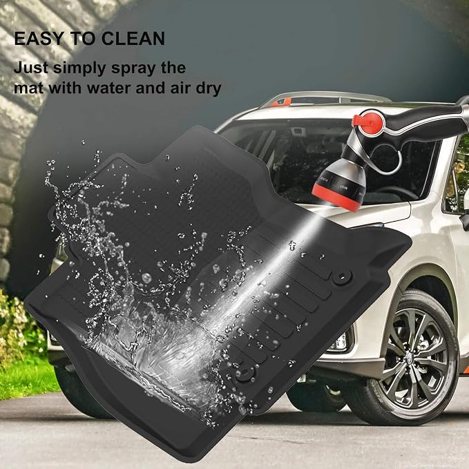 KIWI MASTER Floor Mats for 2019-2024 Subaru Forester Replace OEM J501SSJ030 All Weather Mat Front & 2nd 2 Row Seat TPE Slush Liners Black