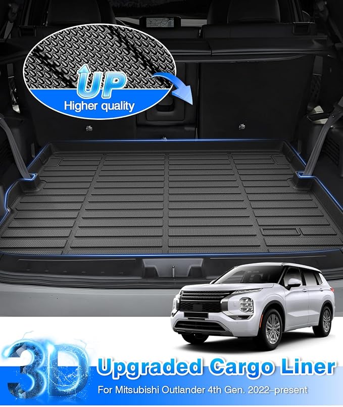 Cartist Cargo Liner for Mitsubishi Outlander PHEV 2023 2024 2025 2026, All Weather Cargo Mat for Outlander Accessories, Heavy Duty Car Mats, Car Accessories