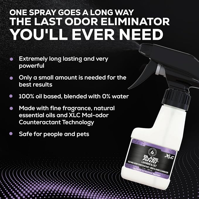 Blaze Away Commercial Air Freshener & Odor Eliminator for Strong Odor - Industrial-Grade Room Spray & Room Deodorizer for Home, Car, Smoke & Pet Odors - Long-Lasting Odor Absorber, Room Fresheners