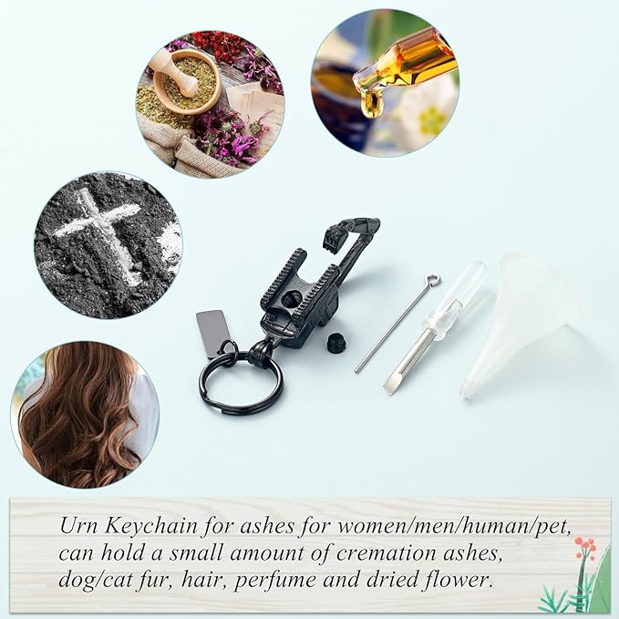 Imrsanl Truck/Excavator Urn Keychain for Ashes for Men Cremation Jewelry Urn Key Chain for Ashes Pendant Key Ring for Human